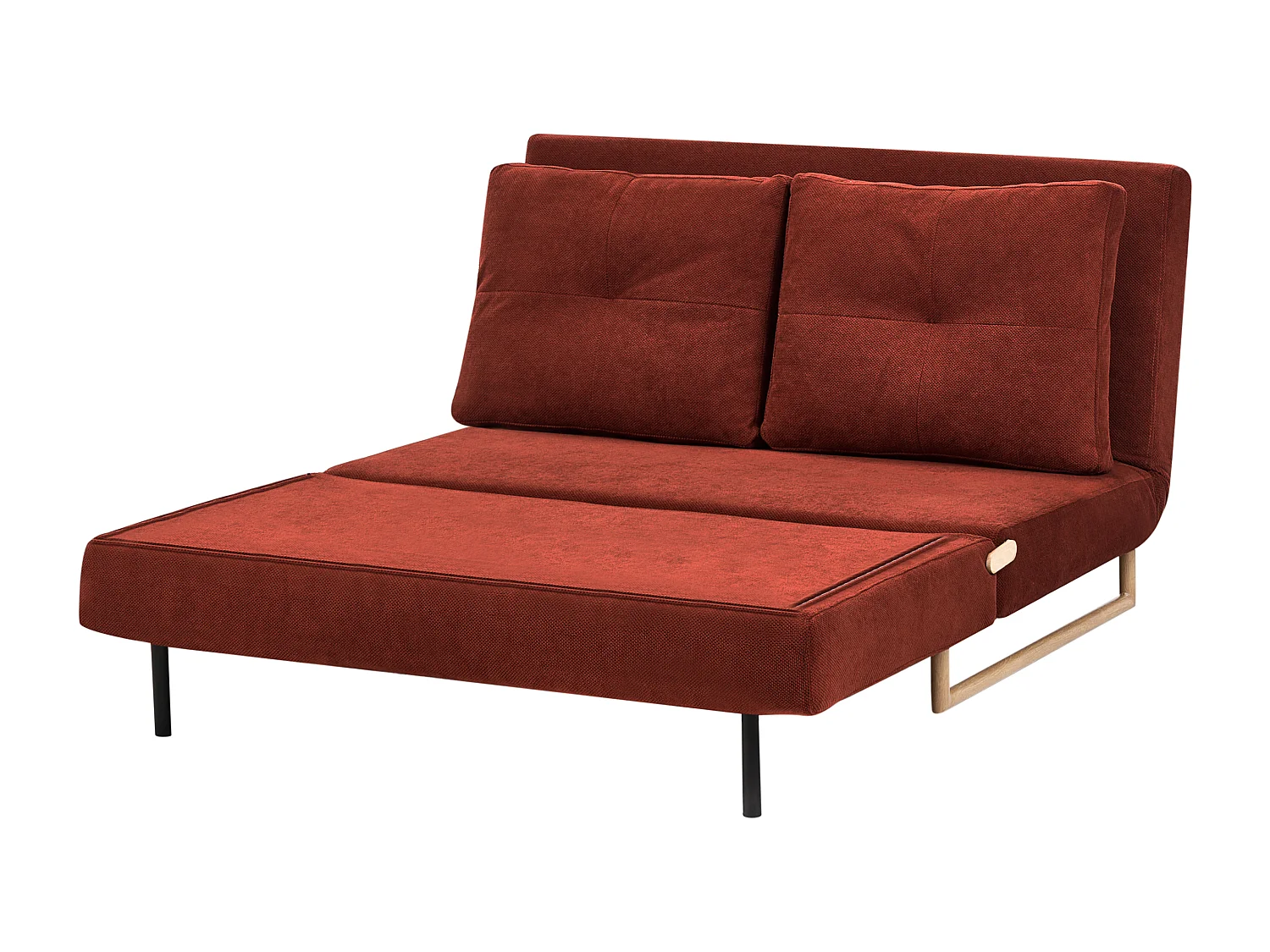 Canapé-lit 2 places JERSLEV Tissu Rouge