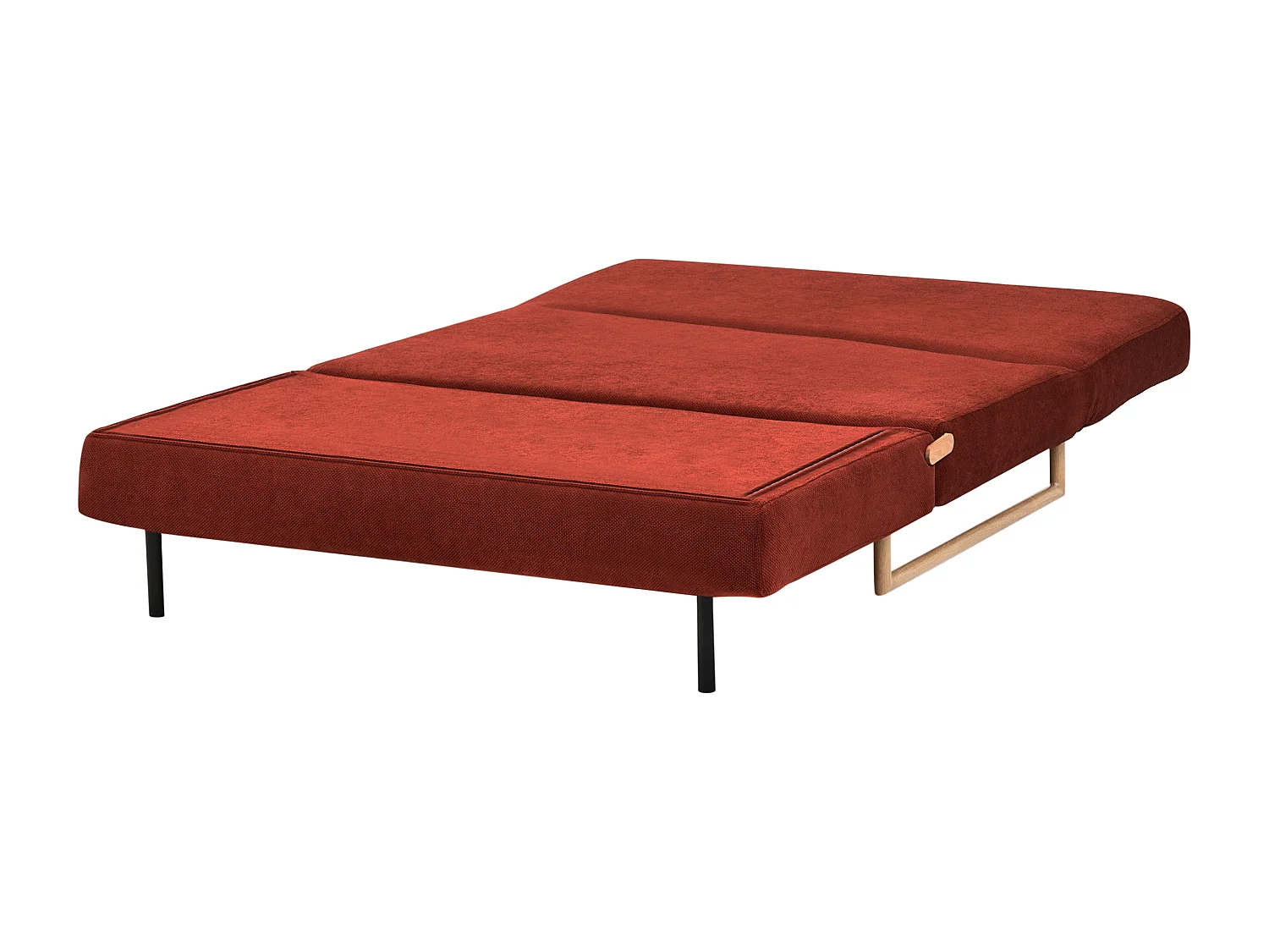 Canapé-lit 2 places JERSLEV Tissu Rouge