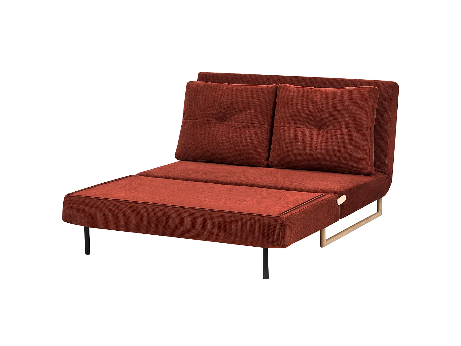 Sofa Bed 2 Seater JERSLEV Fabric Red