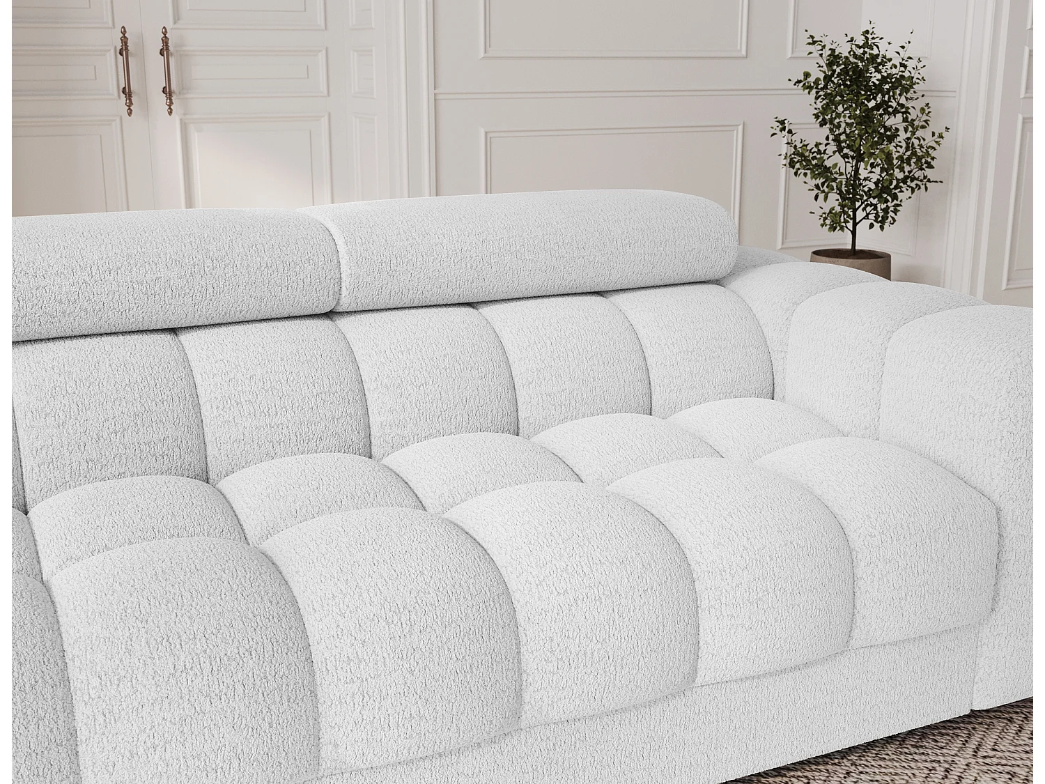 Schlafsofa/Stoffbezug/Schlaffunktion/Weiss