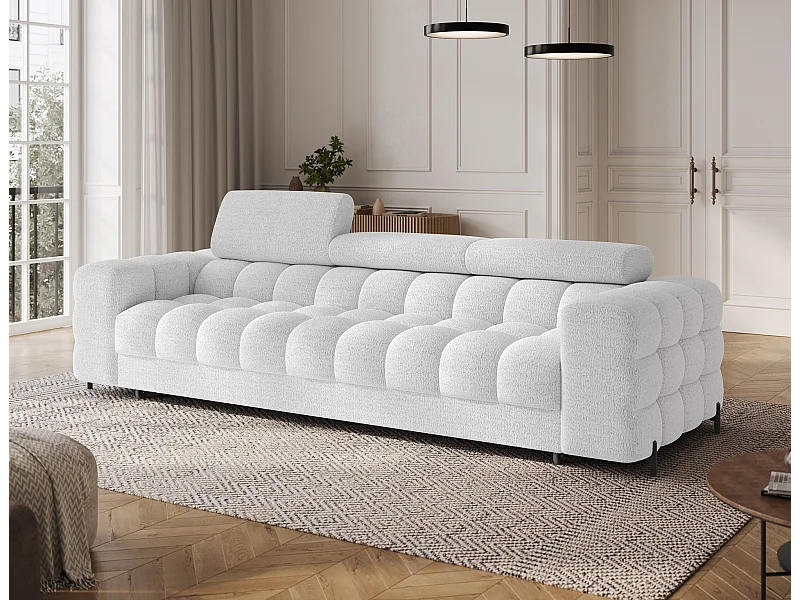 Canapé-lit/revêtement en tissu/fonction couchage/Blanc