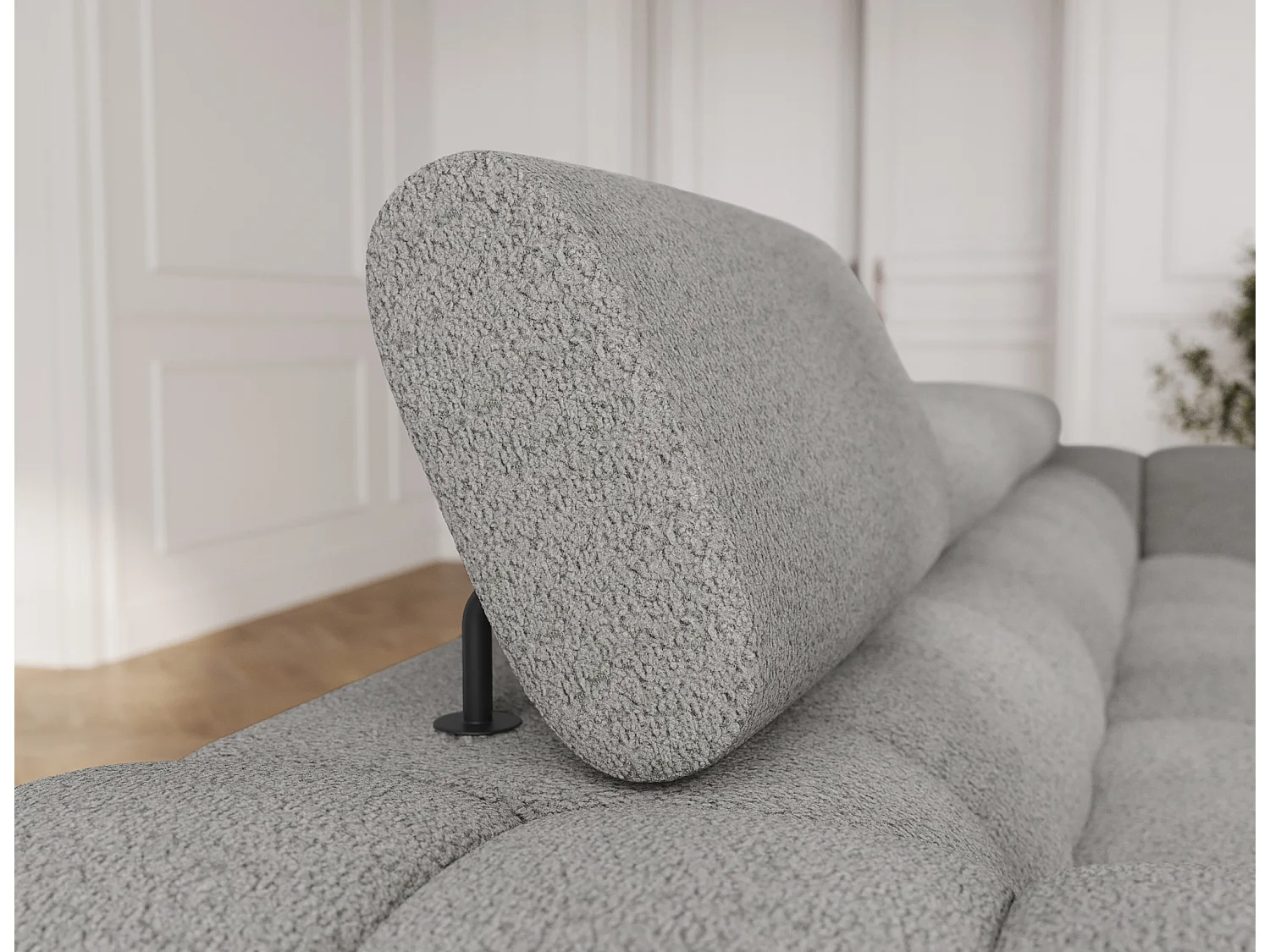 Canapé-lit/revêtement en tissu/fonction couchage/Gris