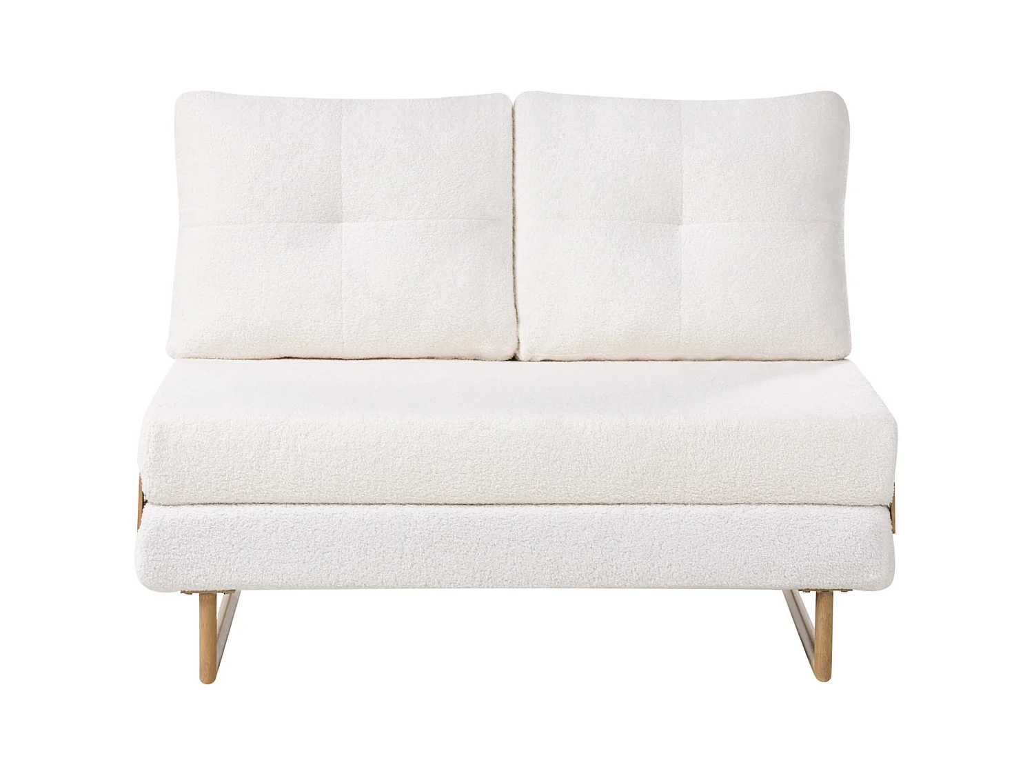 Sofa Bed 2 Seater JERSLEV Boucle Off-White