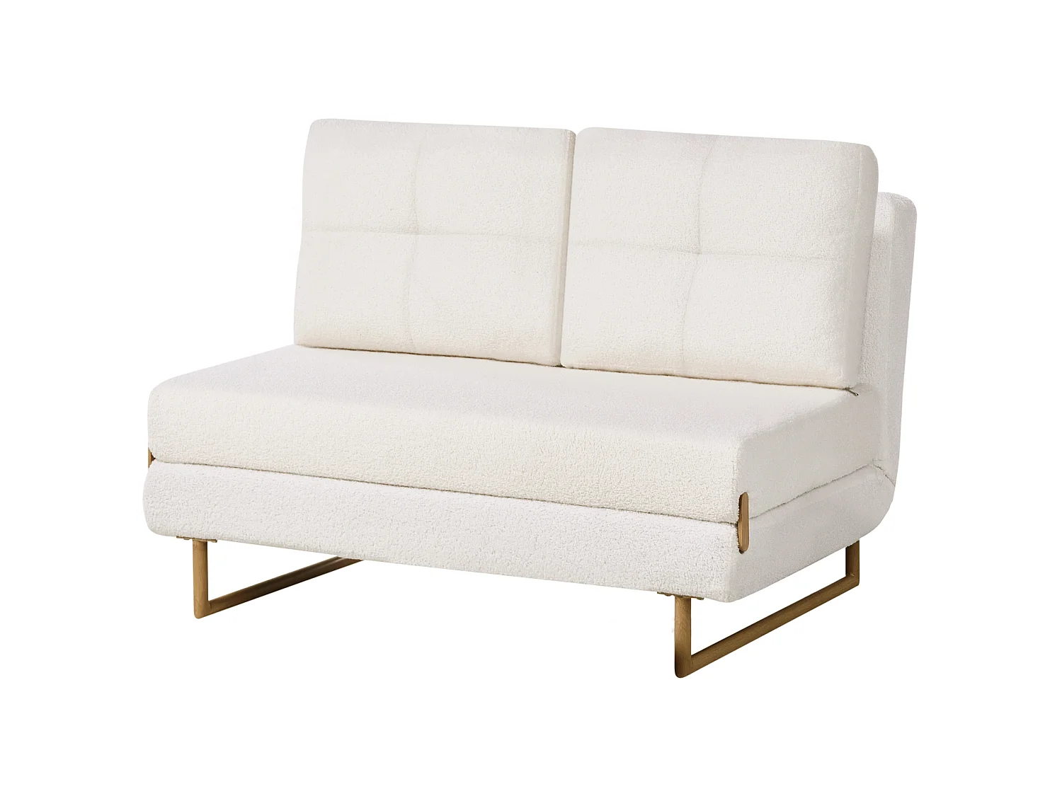 Sofa Bed 2 Seater JERSLEV Boucle Off-White