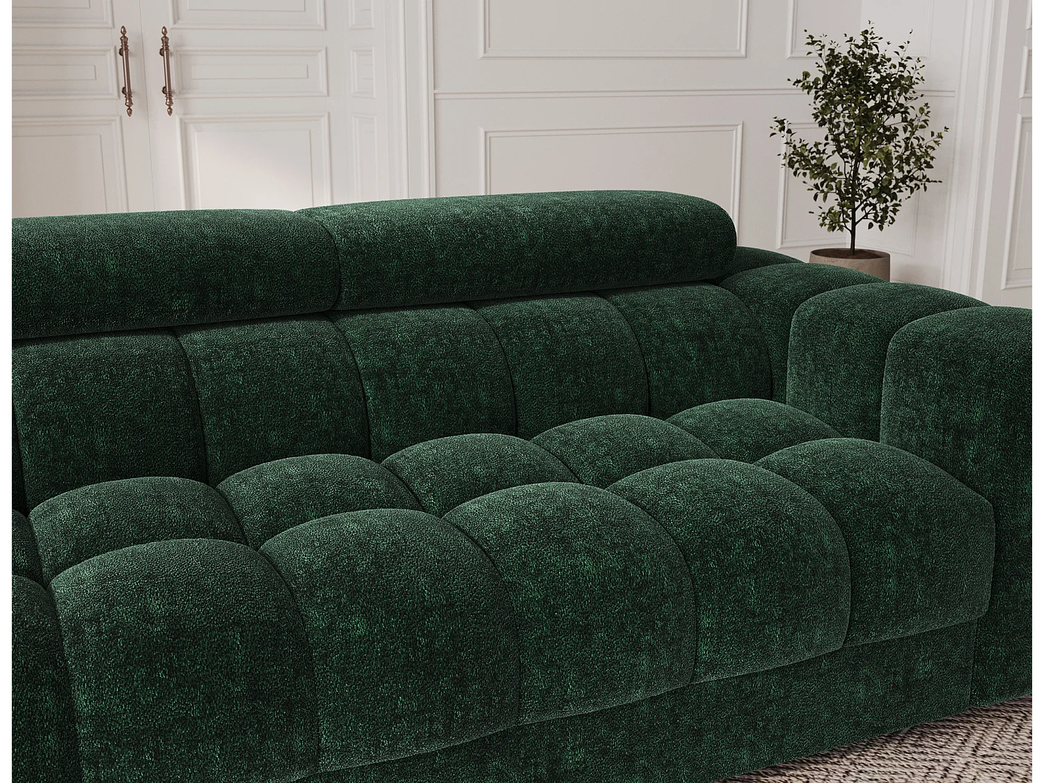 Canapé-lit/revêtement en tissu/fonction couchage/Vert