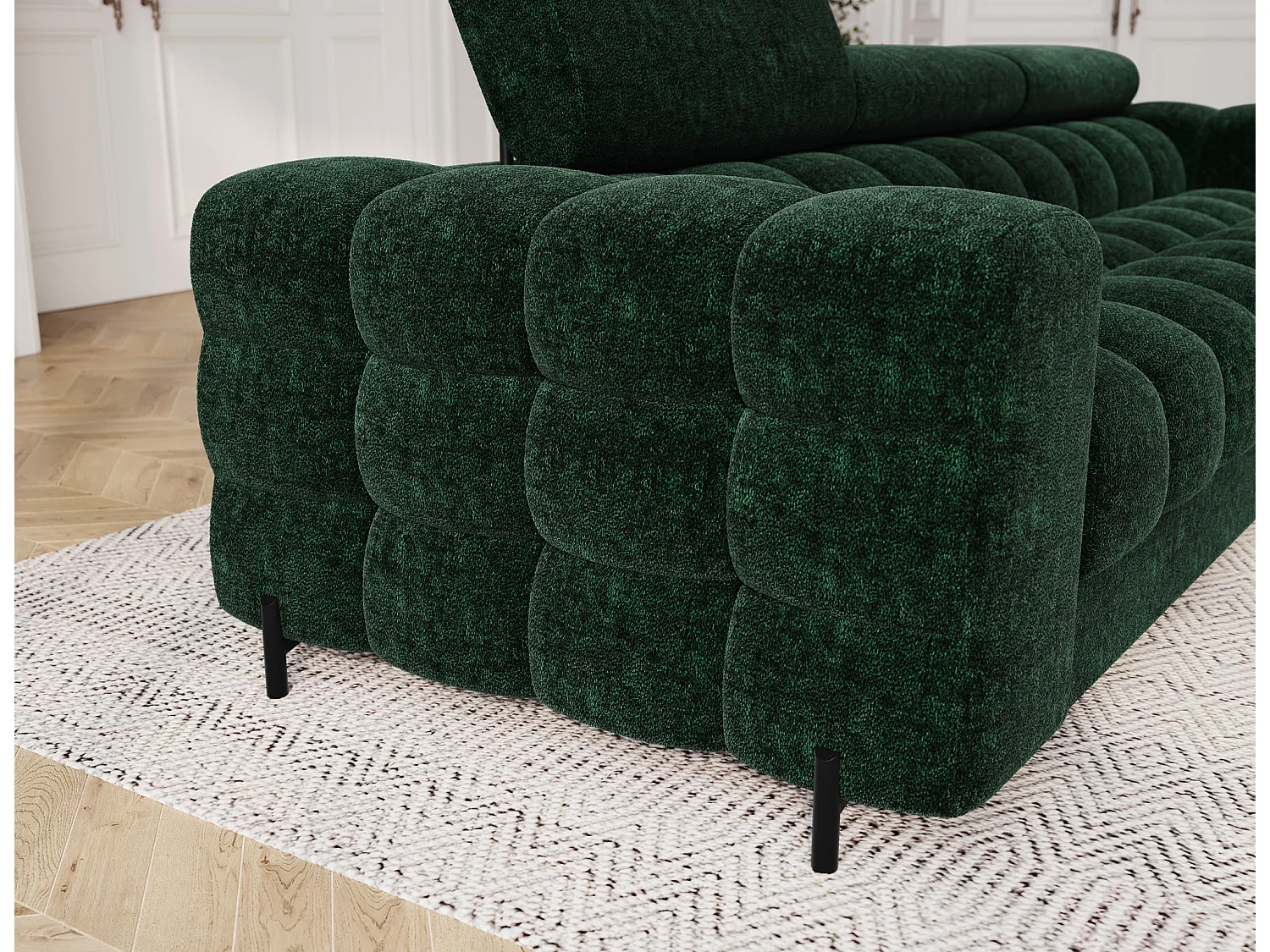 Canapé-lit/revêtement en tissu/fonction couchage/Vert