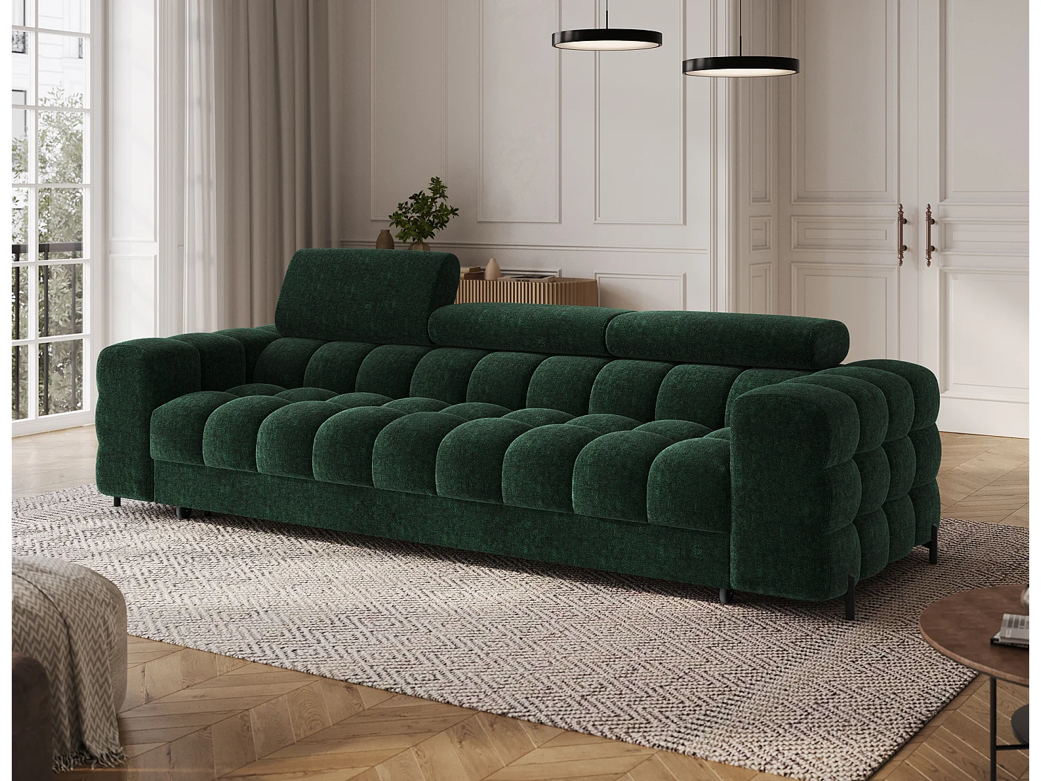 Schlafsofa Maxim/Schlaffunktion/Stoffbezug/Grün