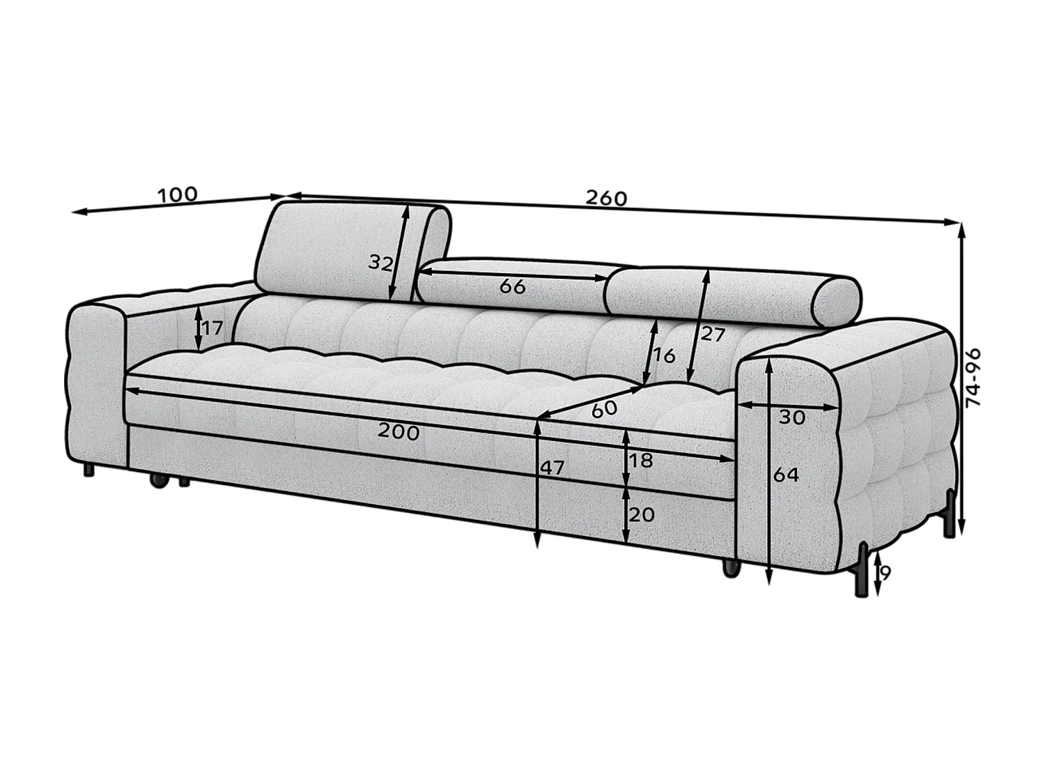 Schlafsofa Maxim/Schlaffunktion/Stoffbezug/Grün