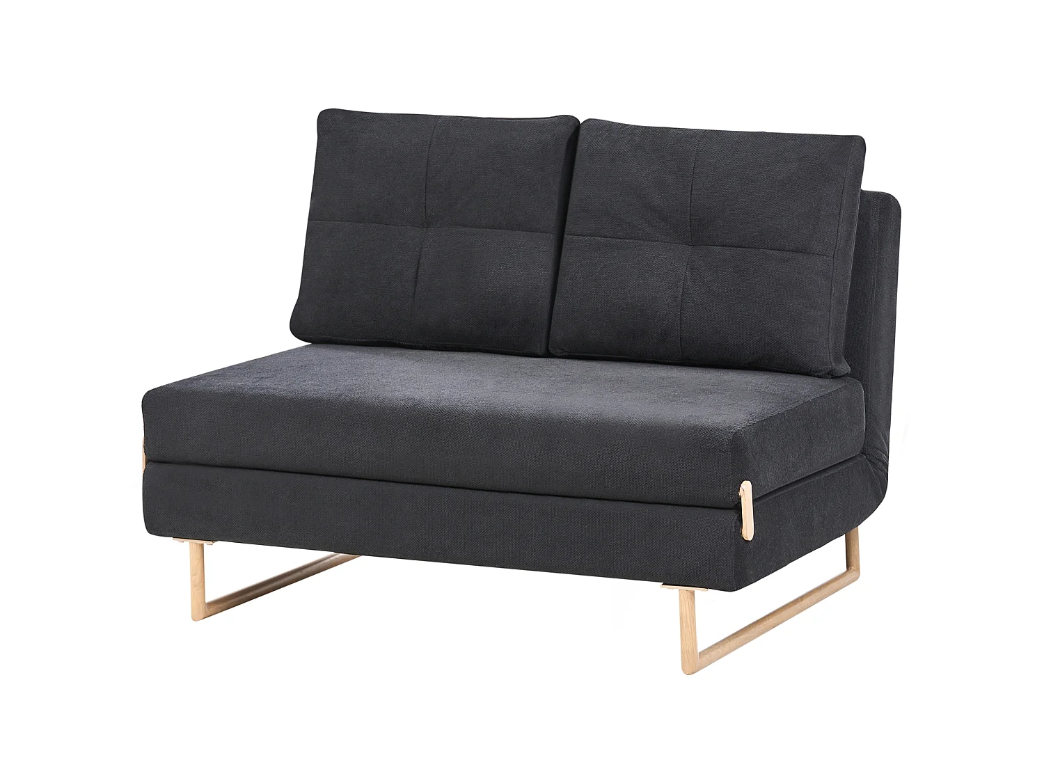 Sofa Bed 2 Seater JERSLEV Fabric Black