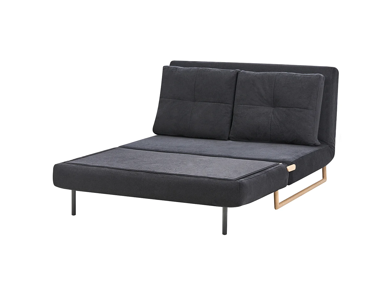 Sofa Bed 2 Seater JERSLEV Fabric Black