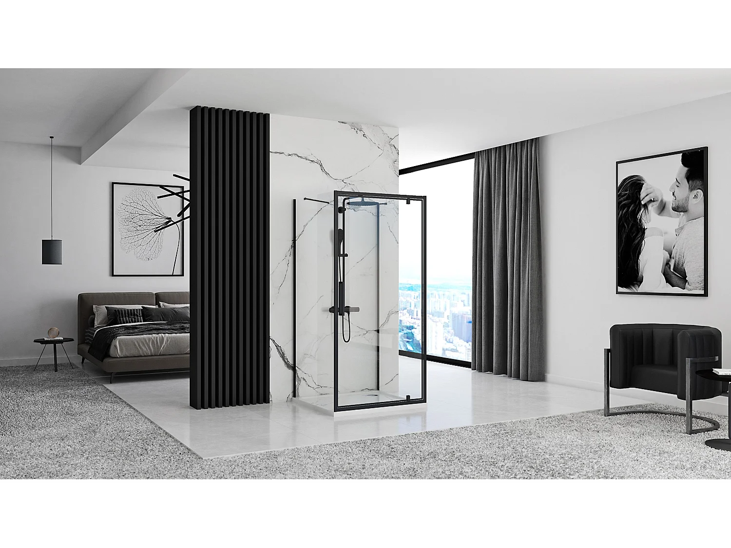 Cabine De Douche Rea Rapid Swing 120x80 Black