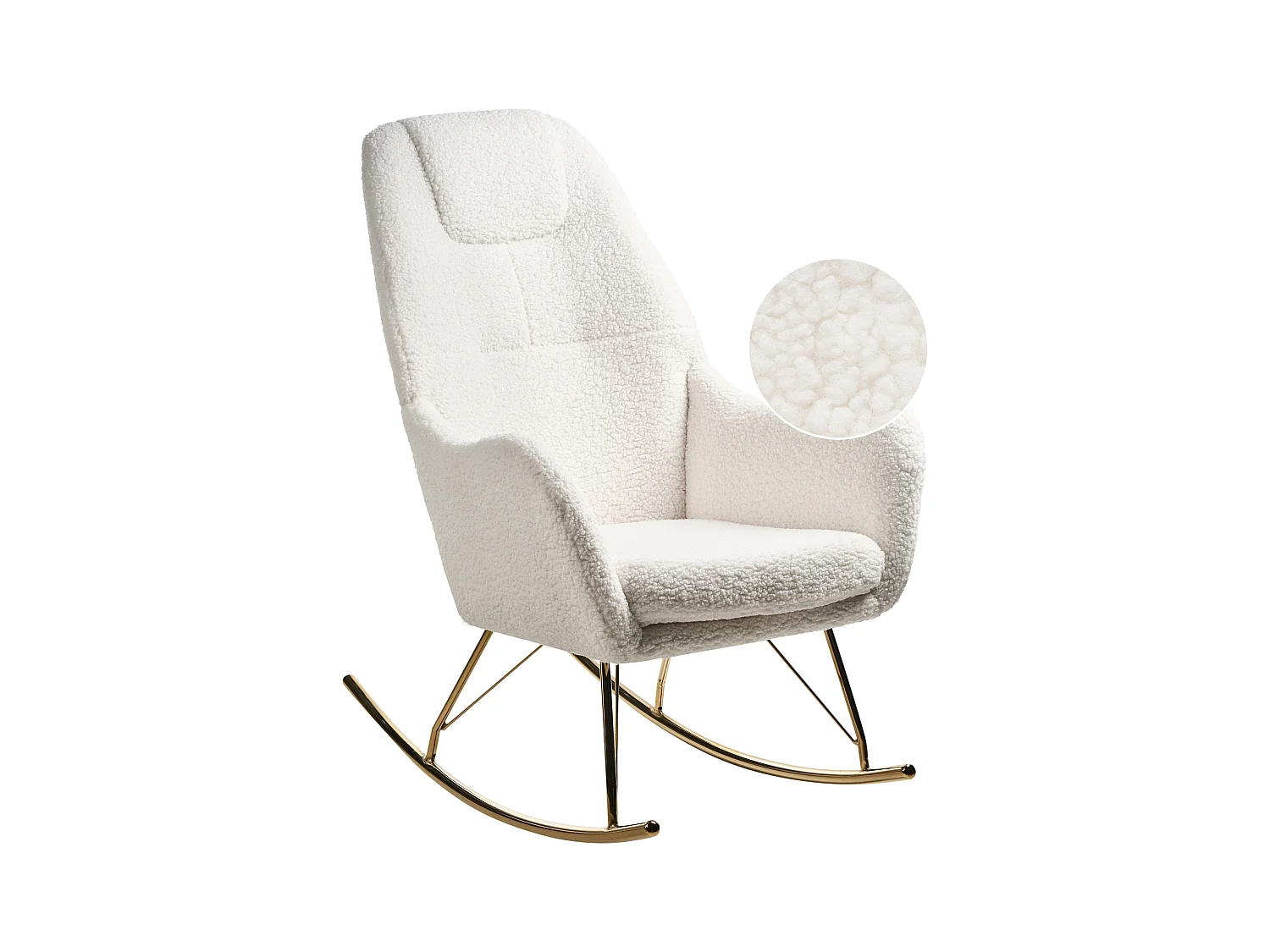 Fauteuil à bascule GULSELE Bouclé Blanc cassé
