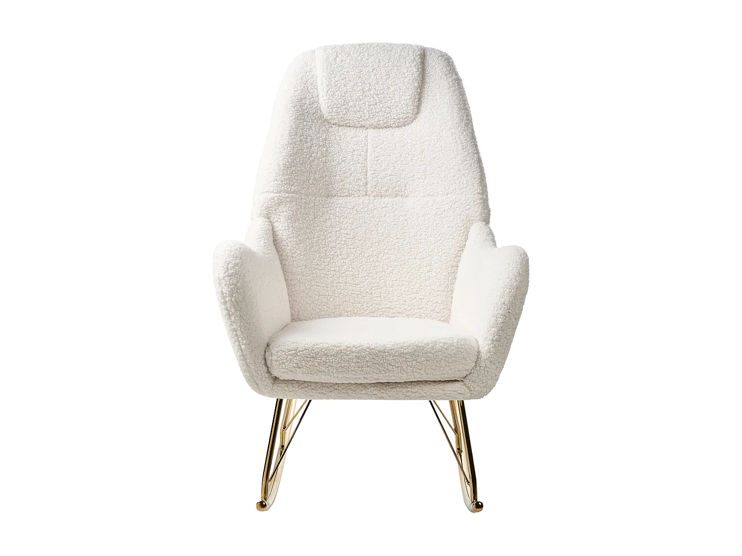 Fauteuil à bascule GULSELE Bouclé Blanc cassé