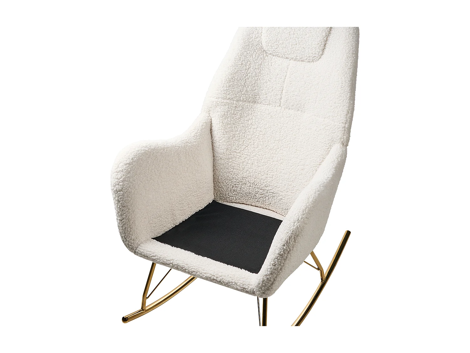 Fauteuil à bascule GULSELE Bouclé Blanc cassé