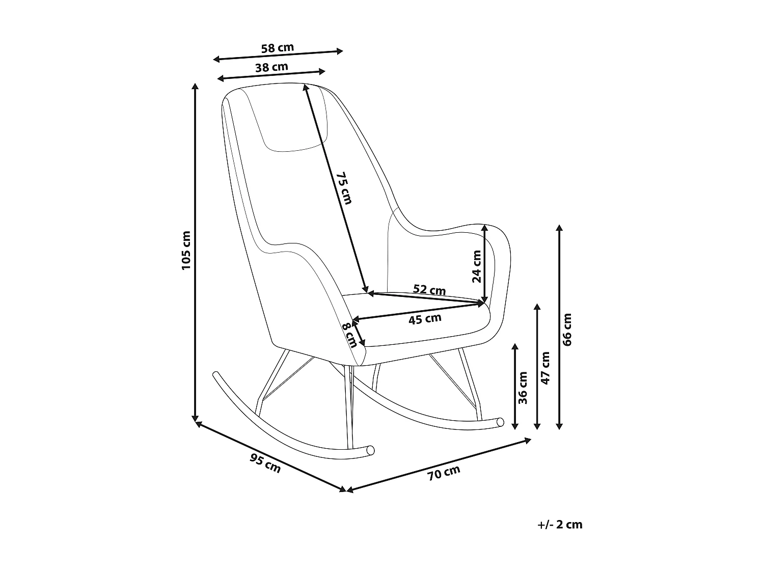 Fauteuil à bascule GULSELE Bouclé Blanc cassé
