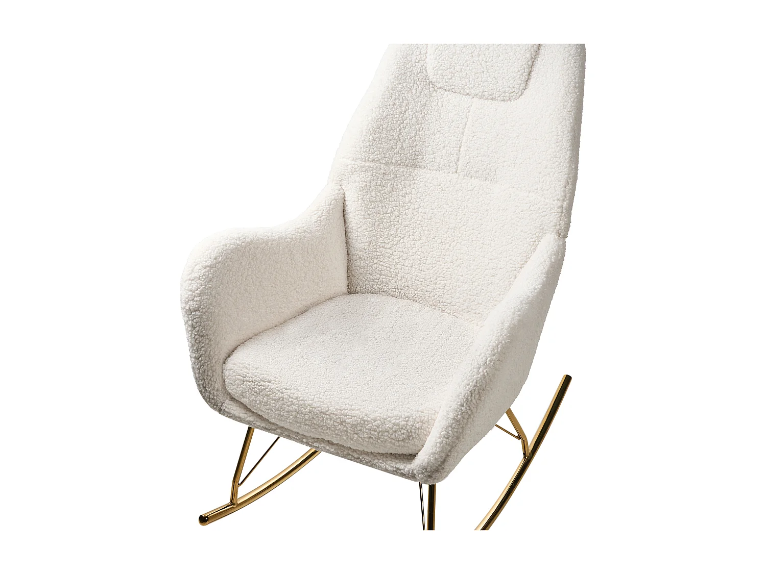 Fauteuil à bascule GULSELE Bouclé Blanc cassé