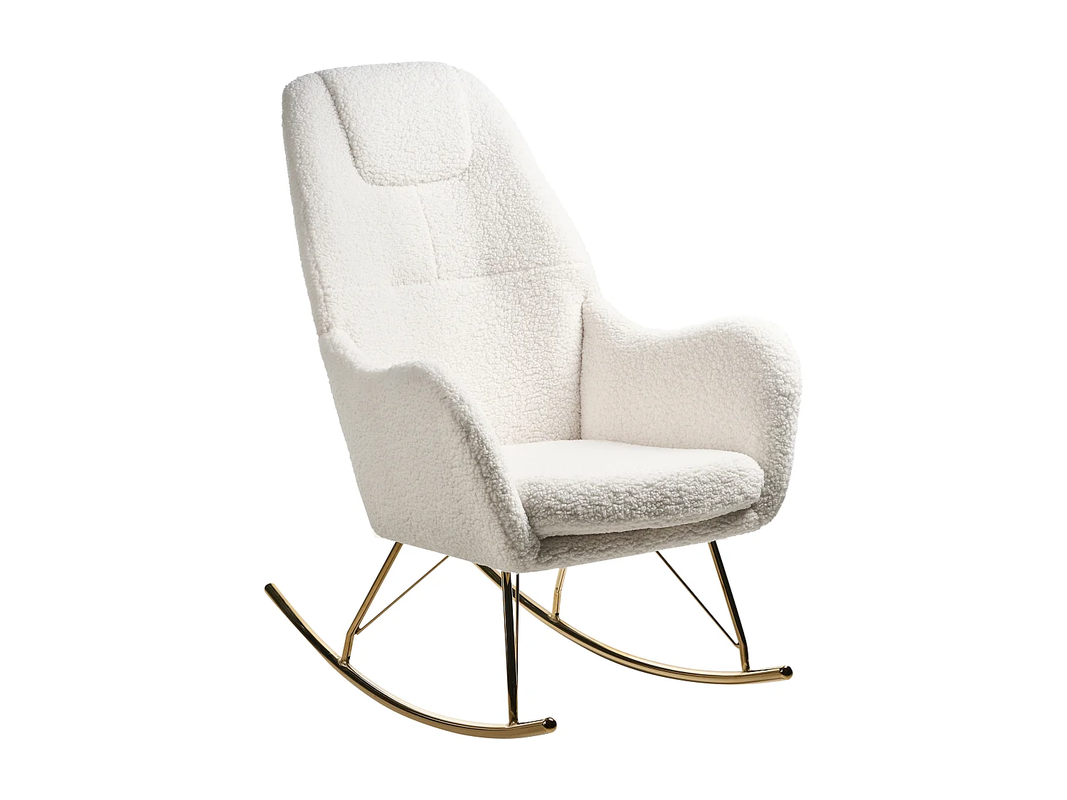 Fauteuil à bascule GULSELE Bouclé Blanc cassé