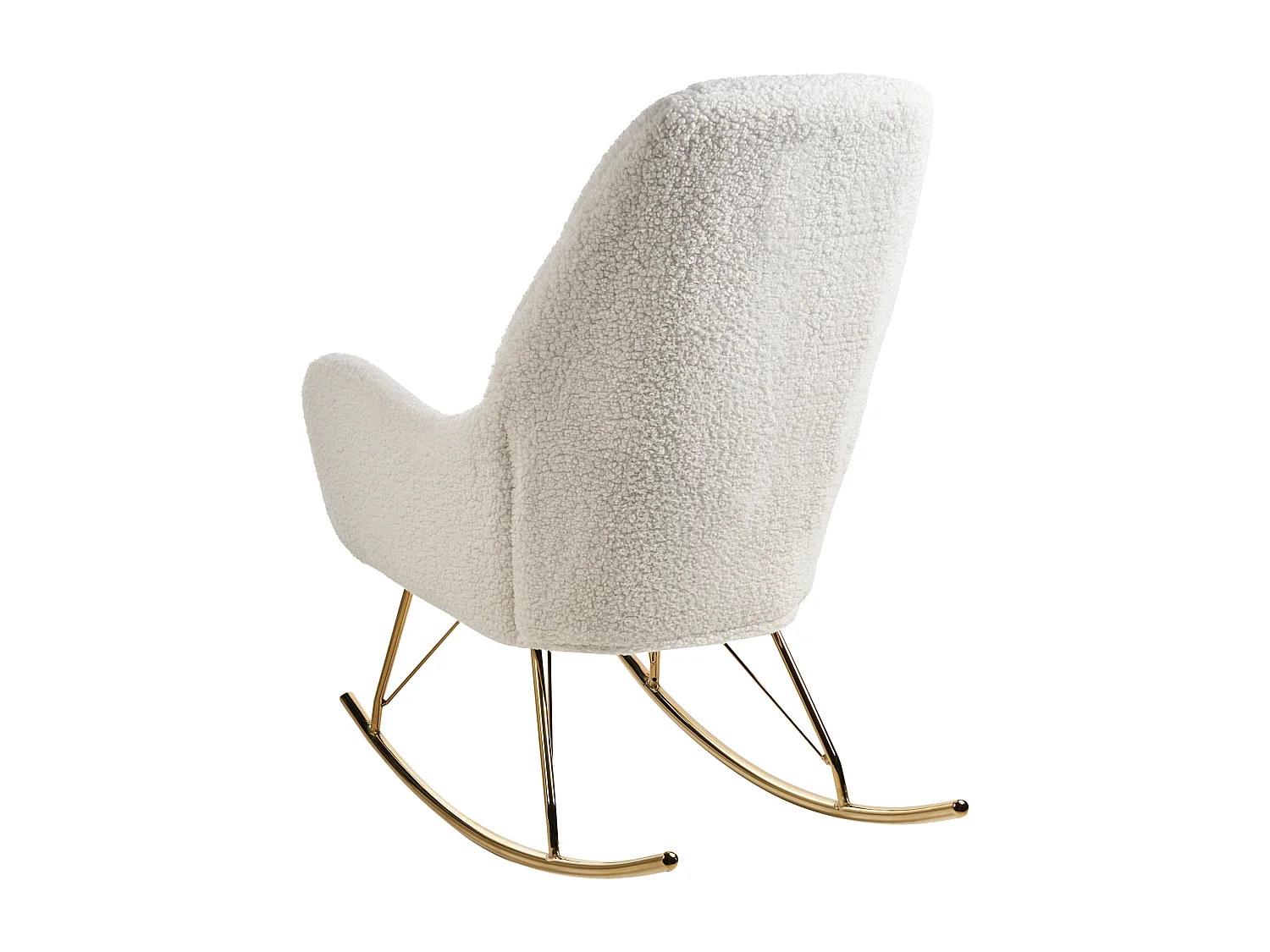 Fauteuil à bascule GULSELE Bouclé Blanc cassé