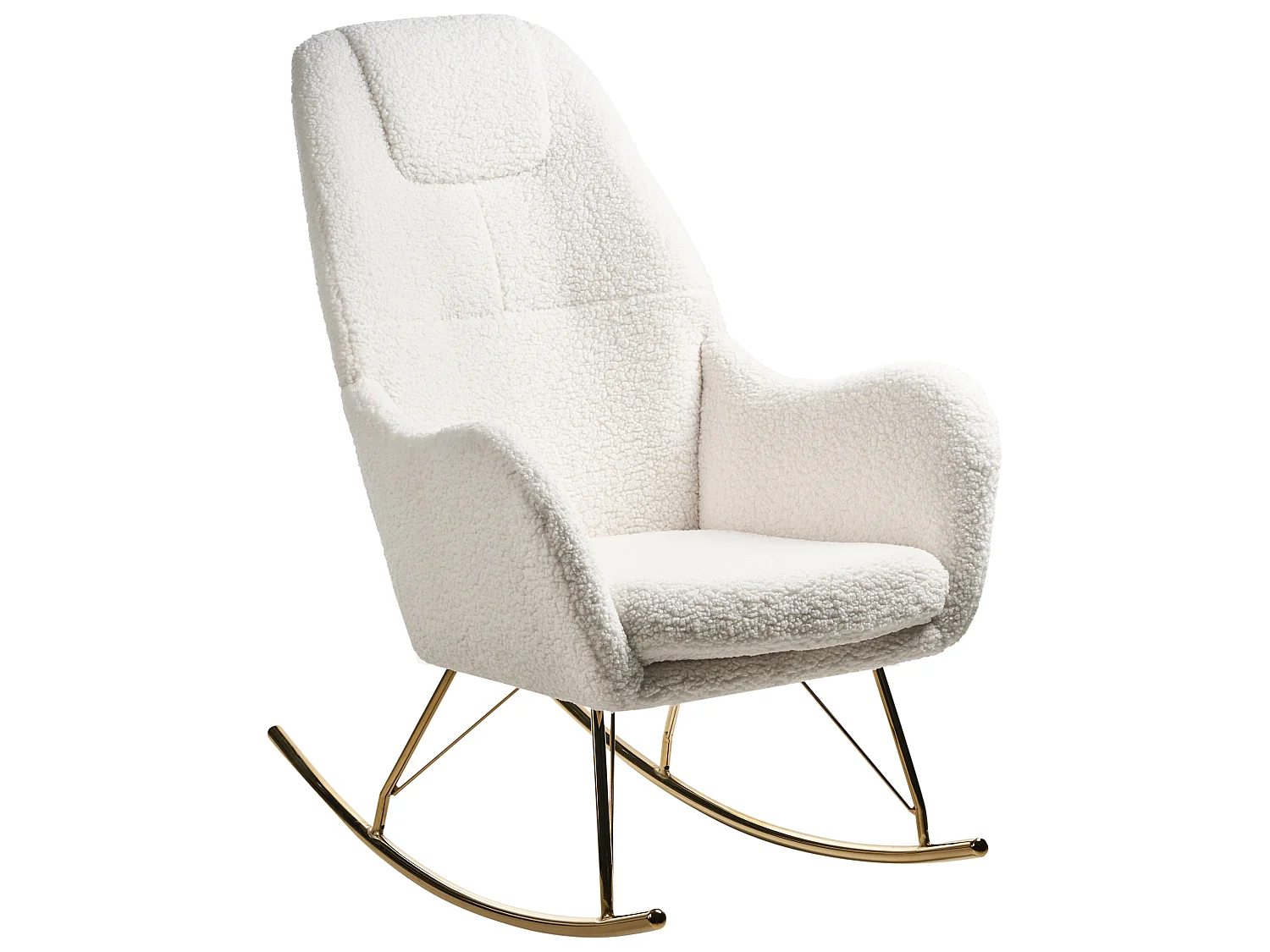 Fauteuil à bascule GULSELE Bouclé Blanc cassé