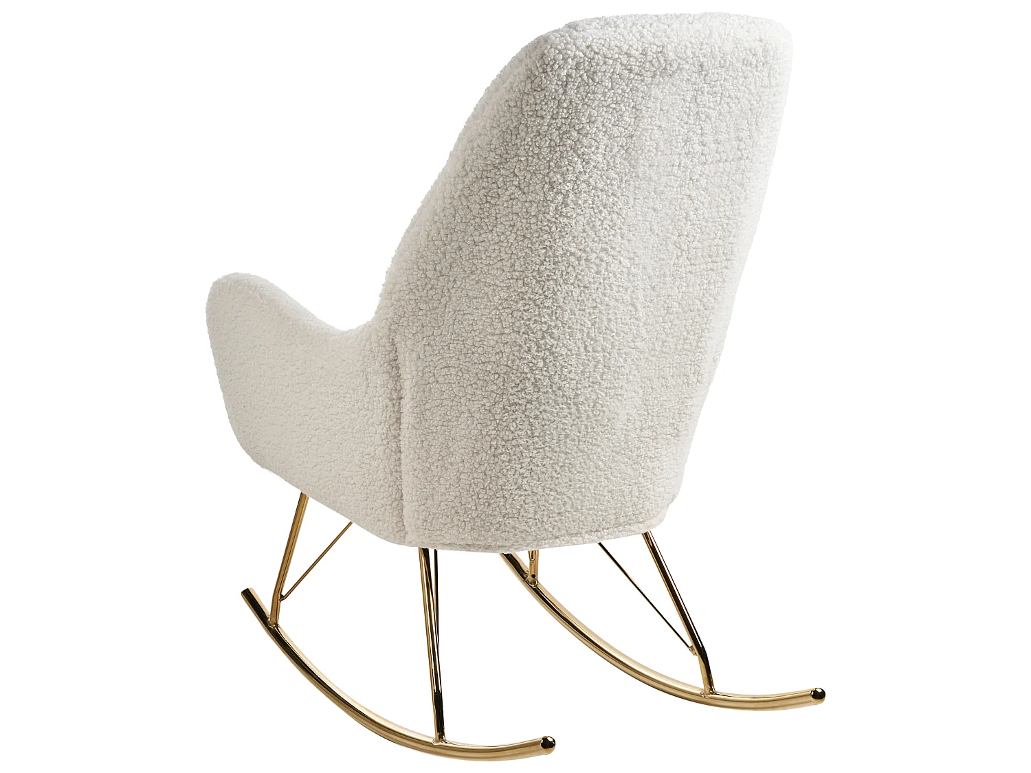 Fauteuil à bascule GULSELE Bouclé Blanc cassé