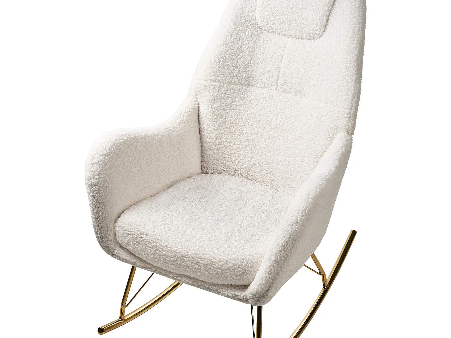 Fauteuil à bascule GULSELE Bouclé Blanc cassé