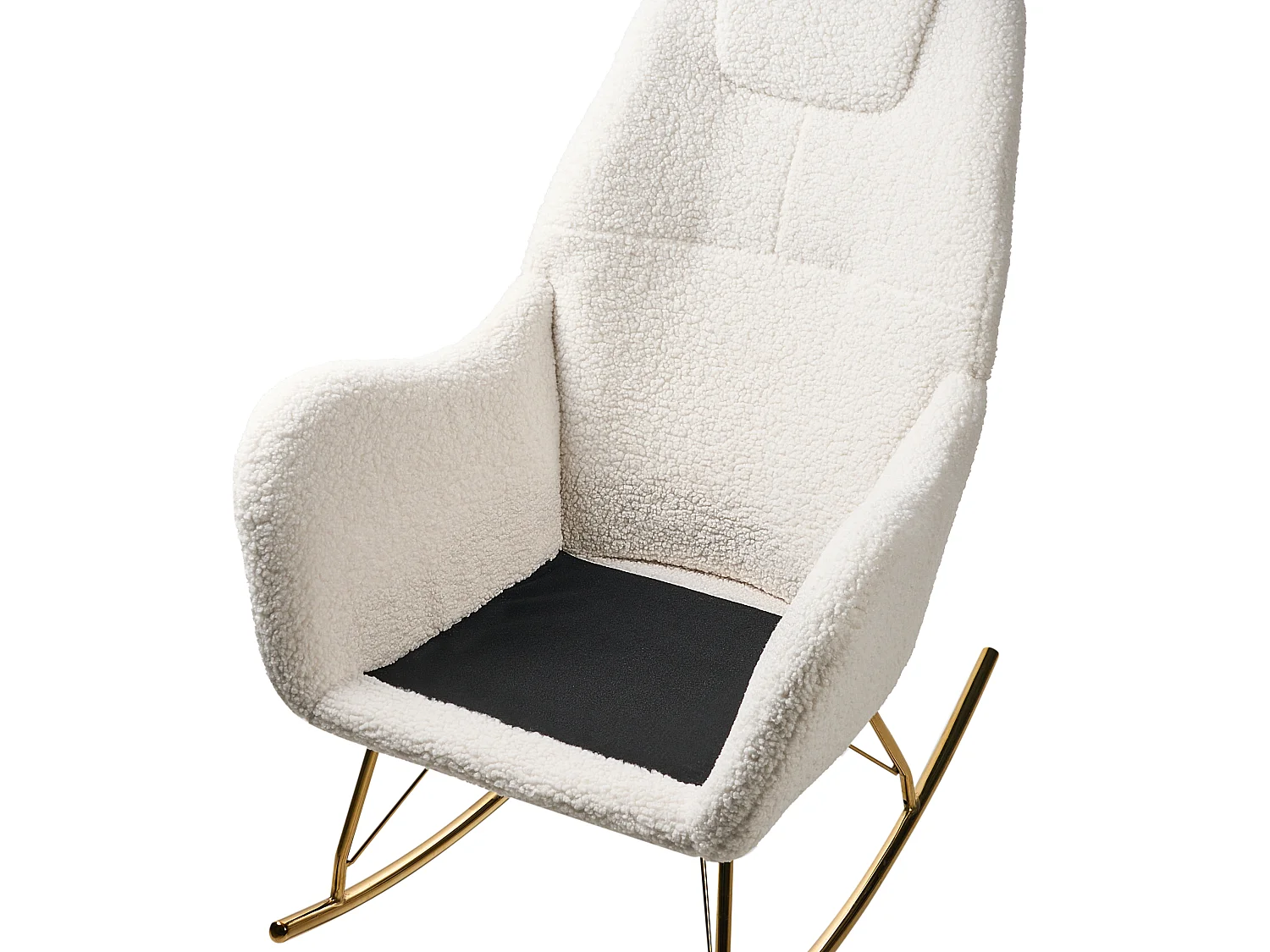 Fauteuil à bascule GULSELE Bouclé Blanc cassé