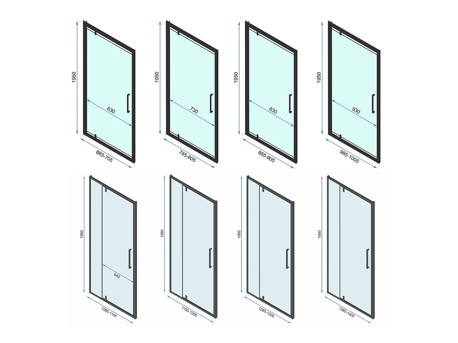 Cabina De Ducha Rea Rapid Swing 90x80 Black