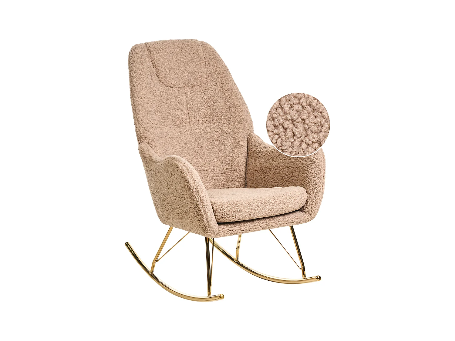 Fauteuil à bascule GULSELE Bouclé Beige
