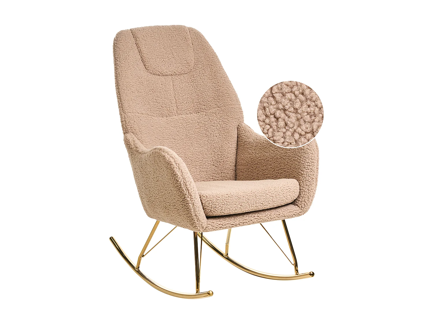 Fauteuil à bascule GULSELE Bouclé Beige