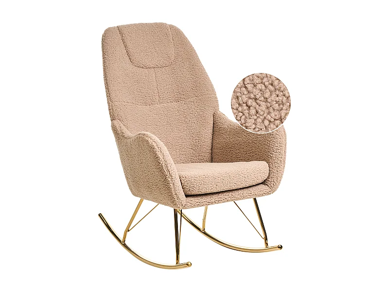 Fauteuil à bascule GULSELE Bouclé Beige