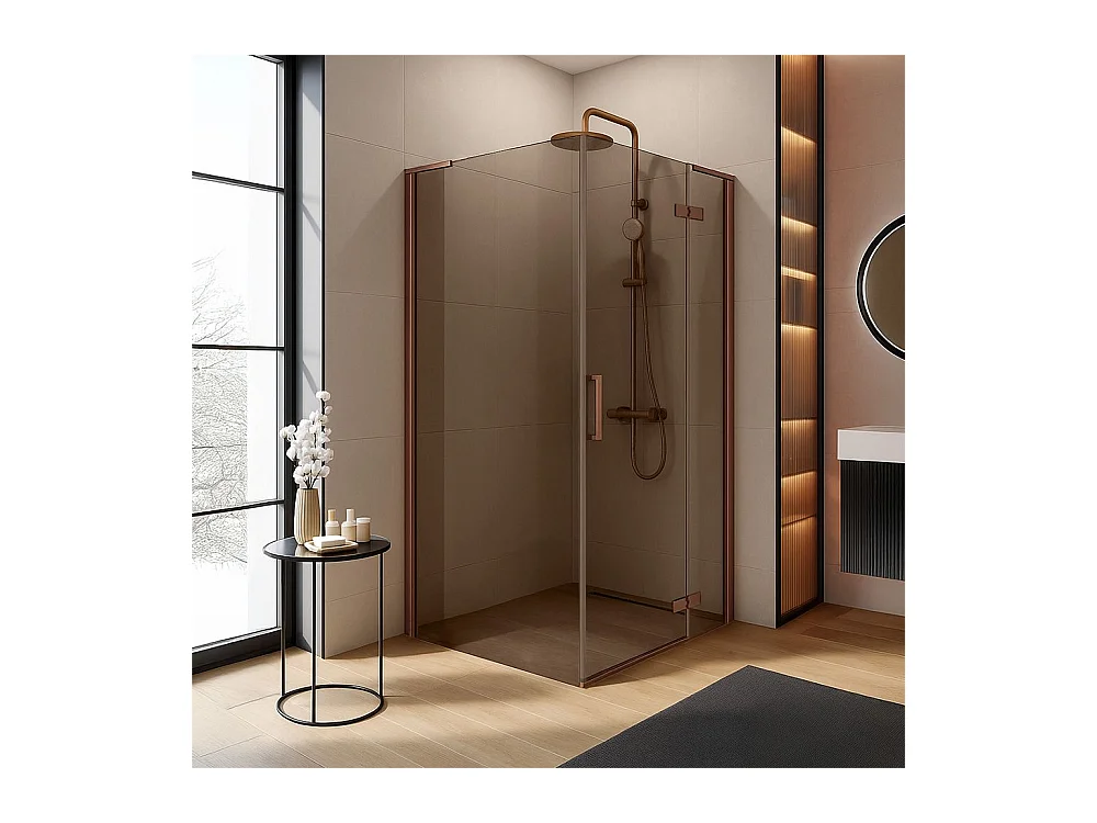 Cabine De Douche Rea Hugo 90X90 Brush Copper