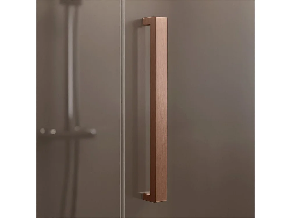 hörnduschkabin Rea HUGO borstad brun/koppar 90x90