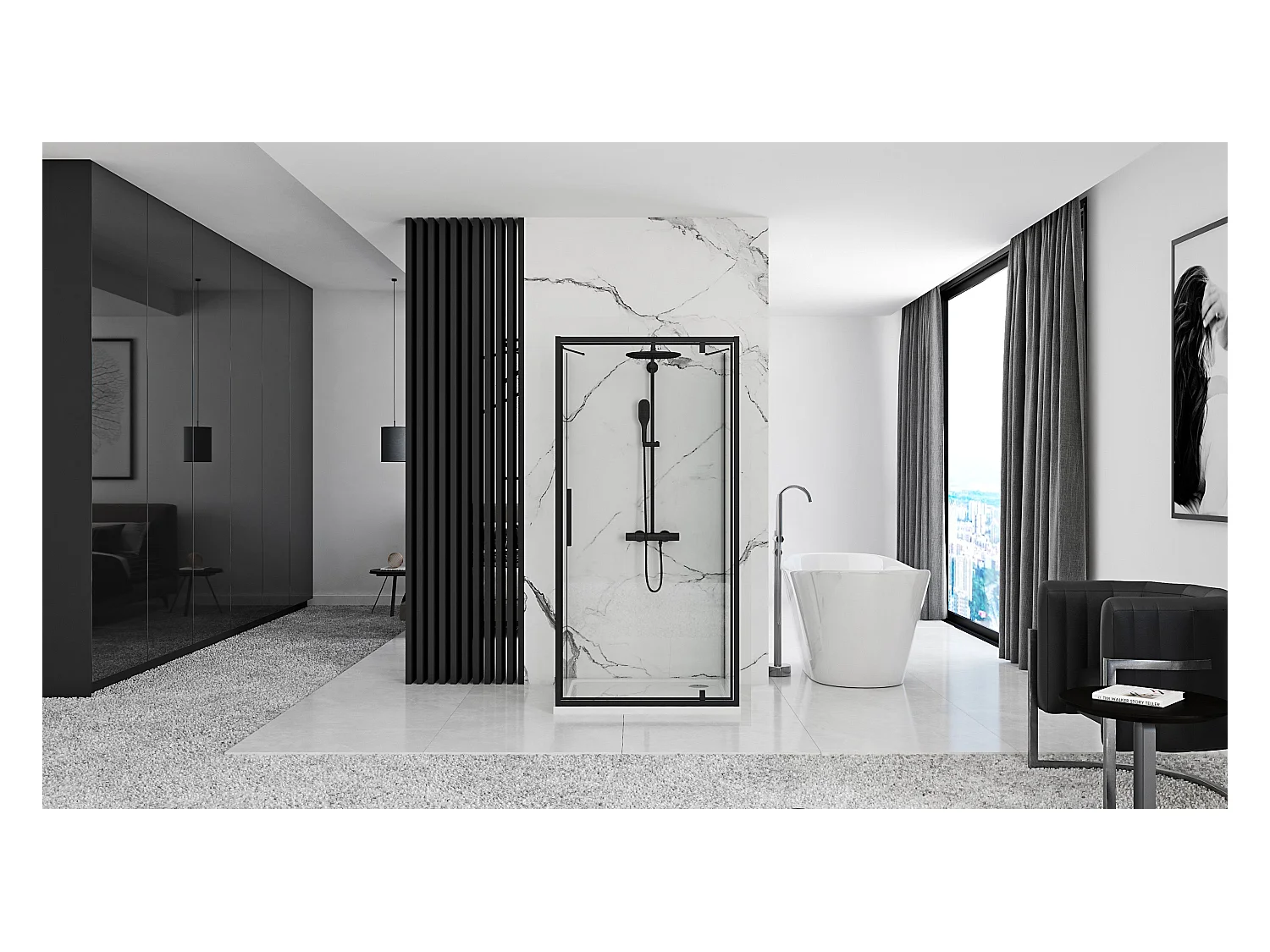 Cabina De Ducha Rea Rapid Swing 70x80 Black