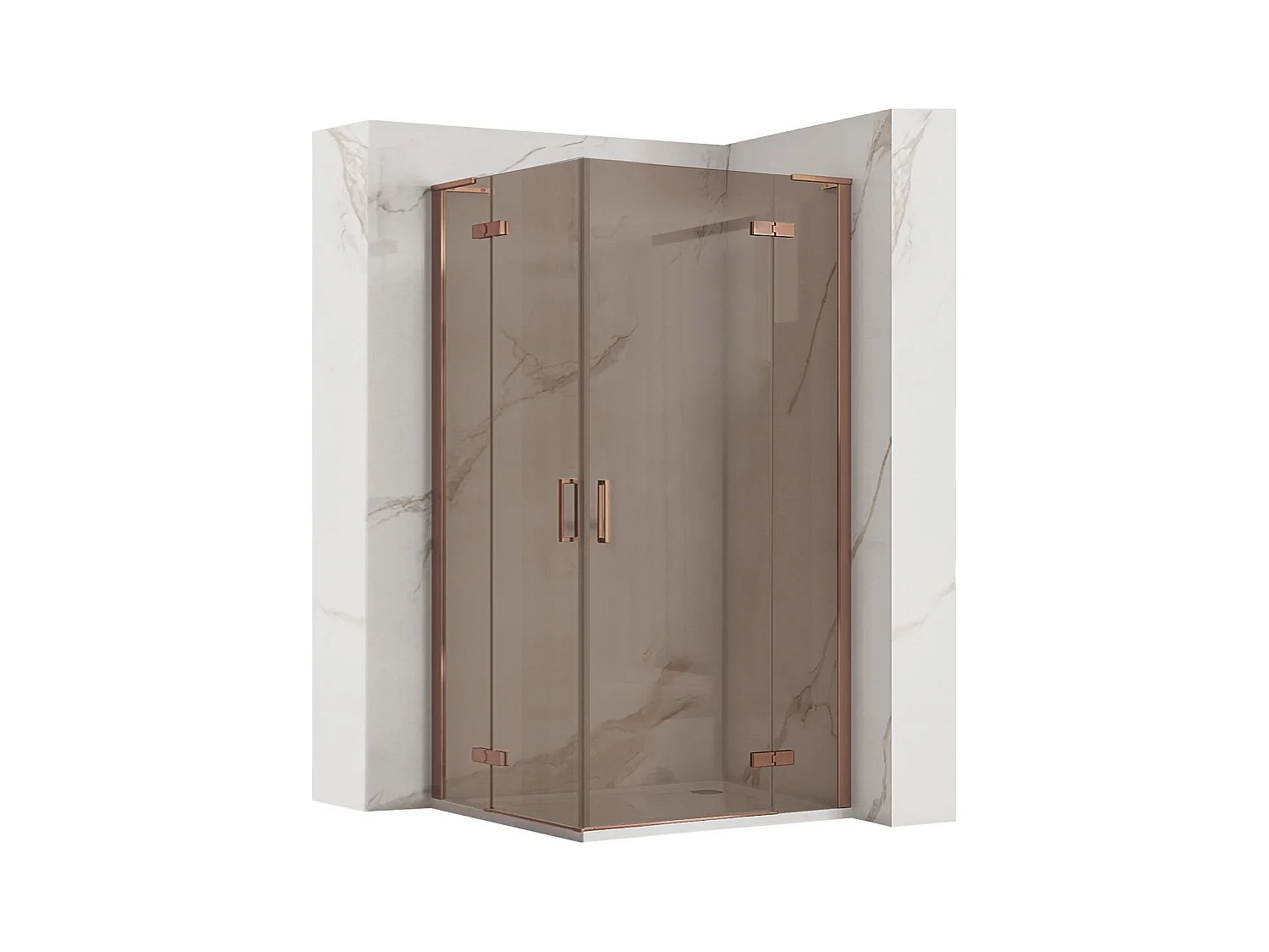 Cabine De Douche Rea Hugo Double 80X90 Brush Copper