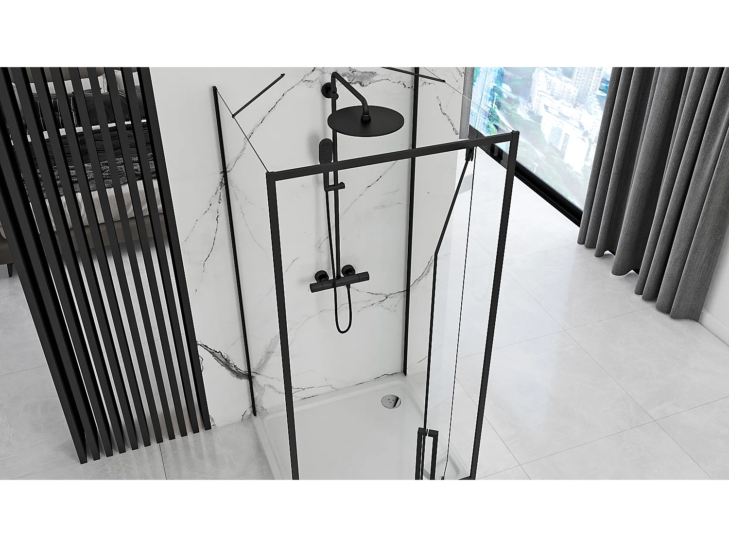 Cabine De Douche Rea Rapid Swing 100x80 Black