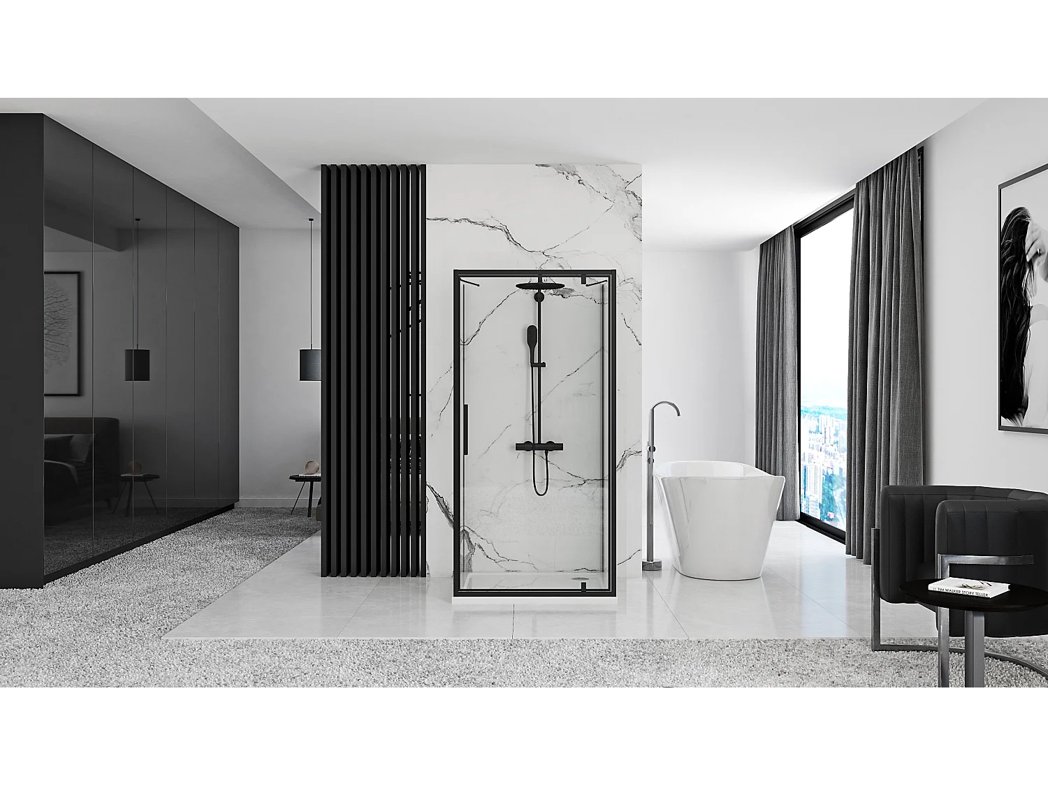 Cabina De Ducha Rea Rapid Swing 100x100 Black
