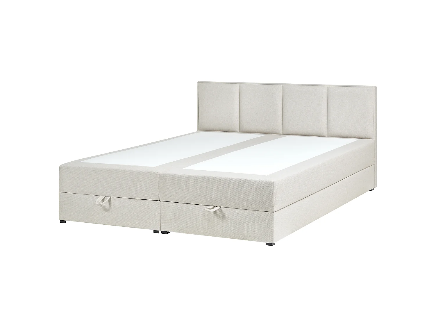 Divan Bed with Storage BARONET Fabric Off-White 180 x 200 cm (EU Super King)