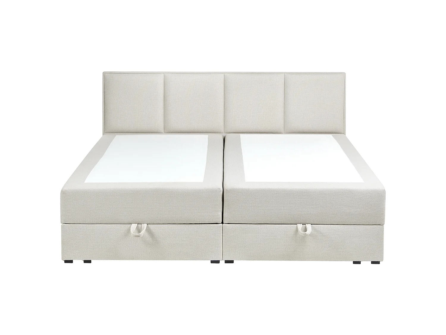 Divan Bed with Storage BARONET Fabric Off-White 180 x 200 cm (EU Super King)