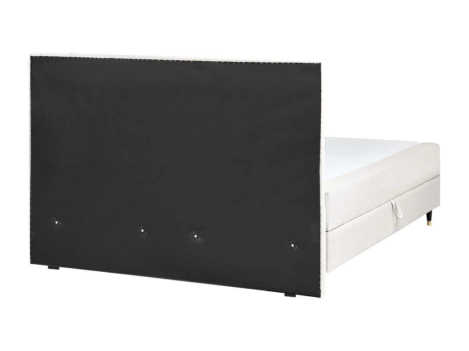 Lit boxspring avec rangement Velours DAME 180 x 200 cm Blanc cassé