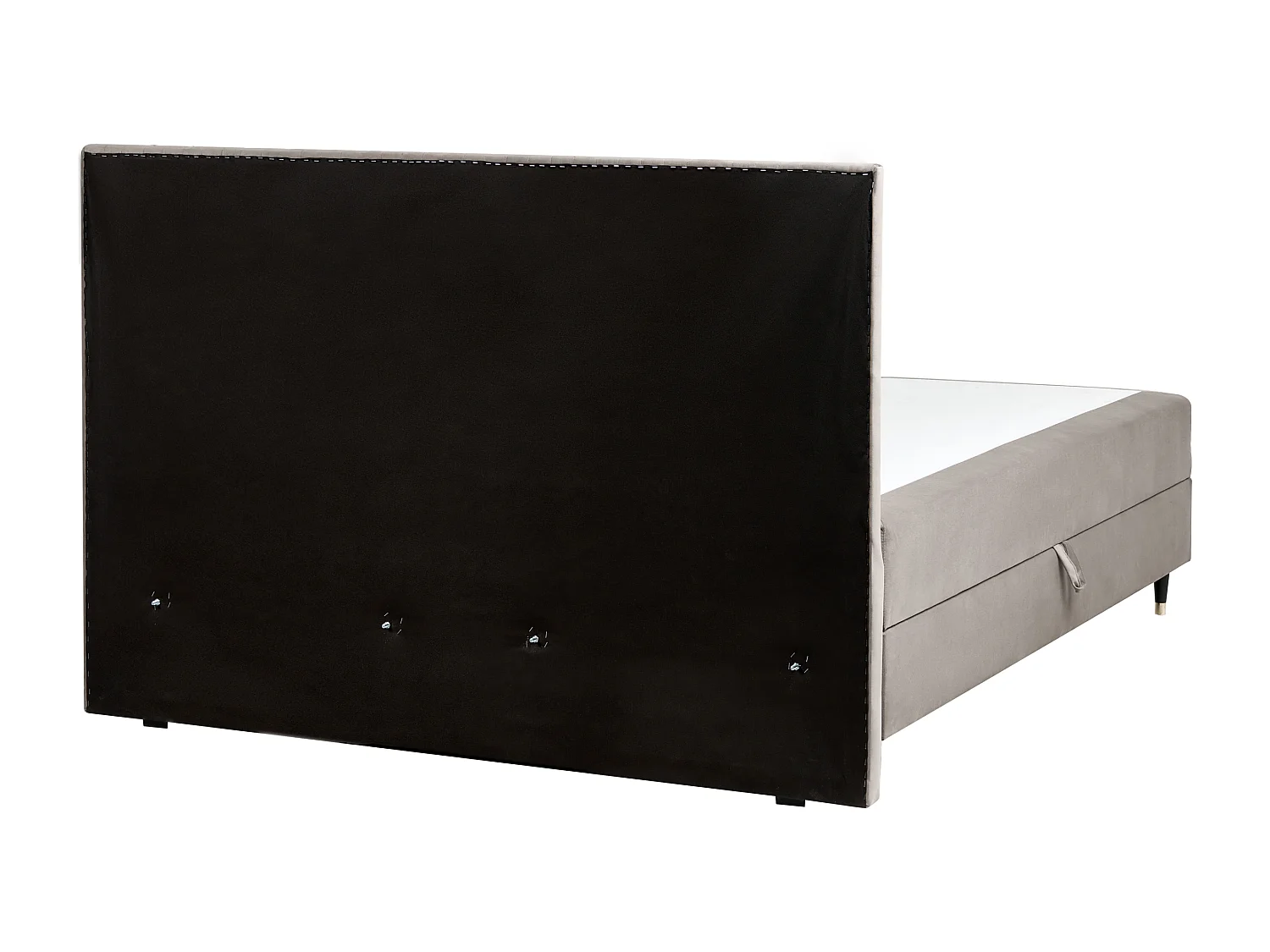 Lit boxspring avec rangement Velours DAME 180 x 200 cm Taupe