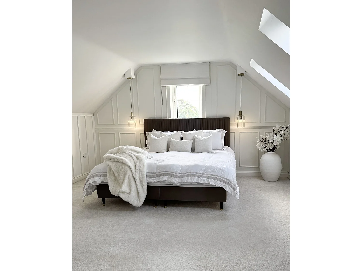 Lit boxspring avec rangement DAME Velours Taupe 180 x 200 cm