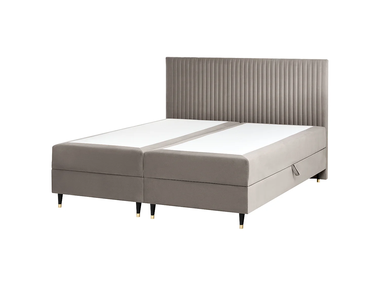 Lit boxspring avec rangement DAME Velours Taupe 180 x 200 cm