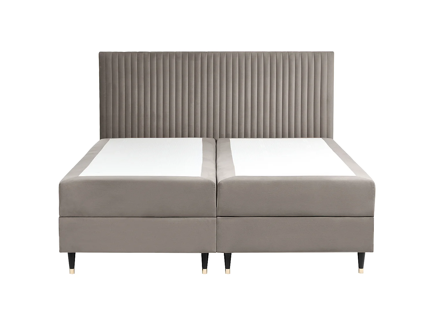 Lit boxspring avec rangement DAME Velours Taupe 180 x 200 cm