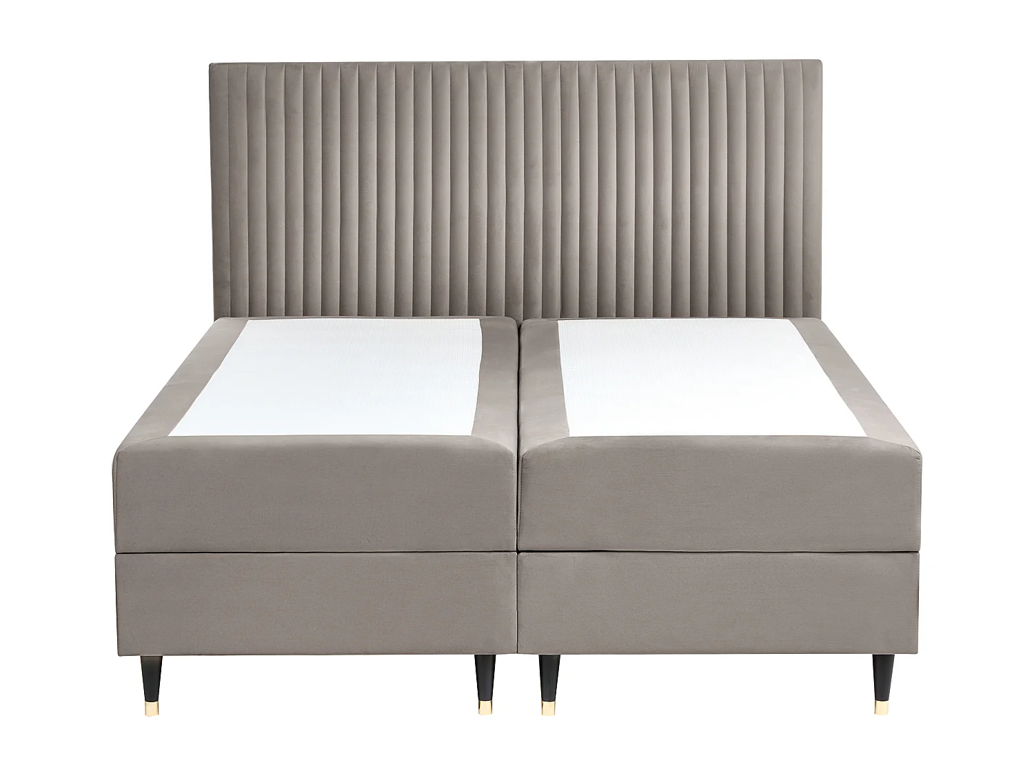 Lit boxspring avec rangement Velours DAME 160 x 200 cm Taupe