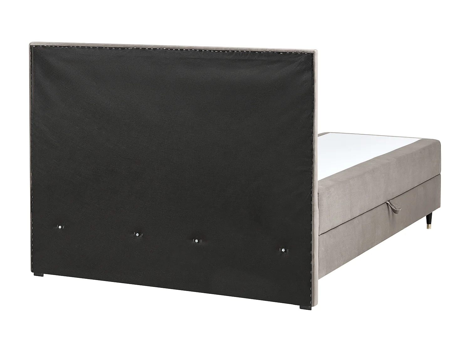 Lit boxspring avec rangement Velours DAME 160 x 200 cm Taupe