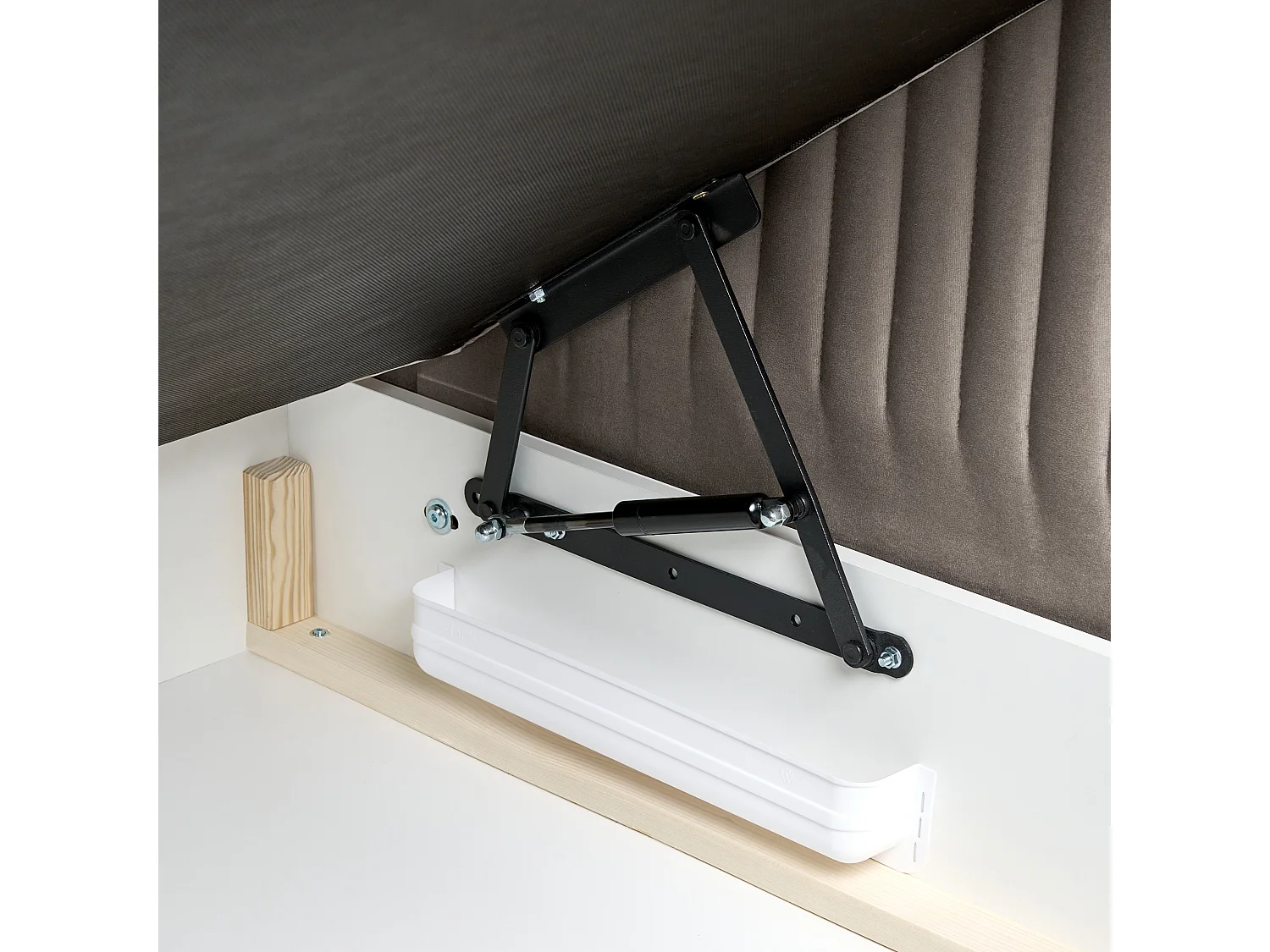 Lit boxspring avec rangement Velours DAME 160 x 200 cm Taupe