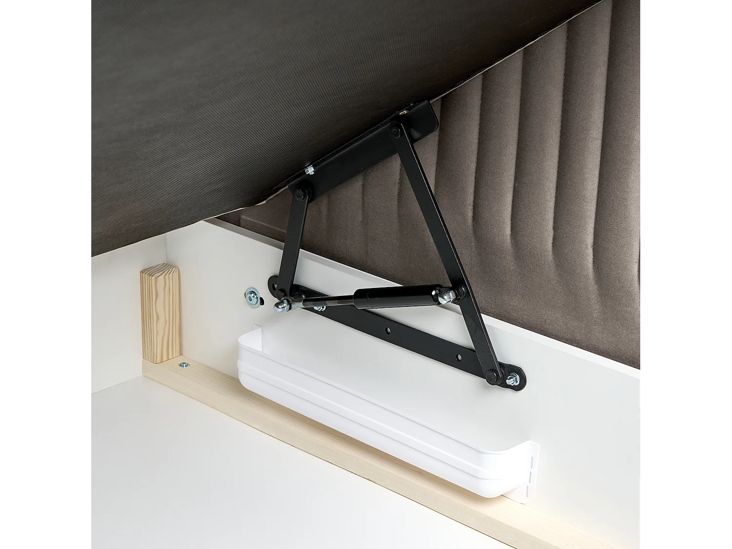 Lit boxspring avec rangement Velours DAME 160 x 200 cm Taupe