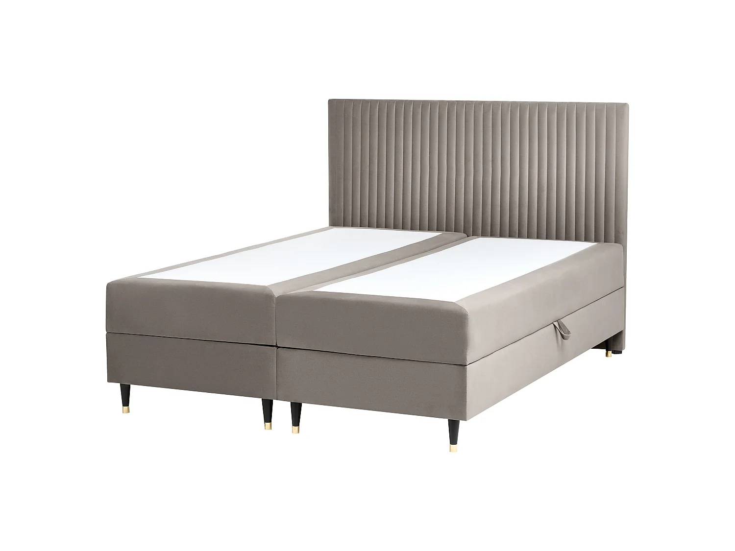 Lit boxspring avec rangement DAME Velours Taupe 160 x 200 cm