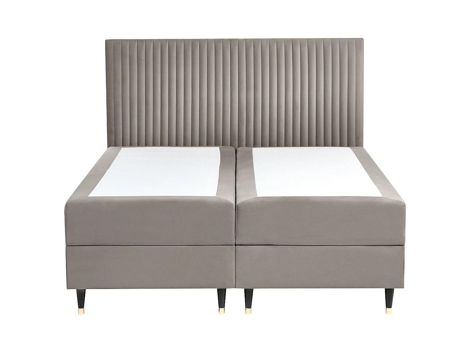 Lit boxspring avec rangement DAME Velours Taupe 160 x 200 cm