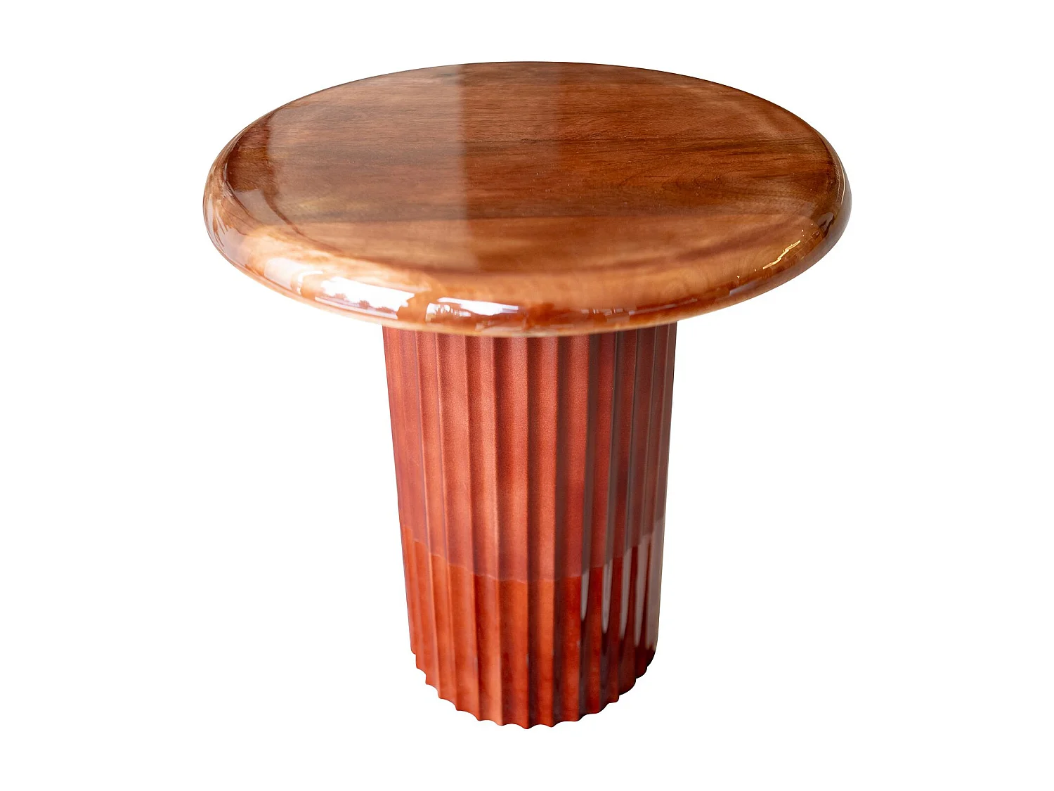 Now's Home - Meuble D'appoint En Bois Manguier/metal Emaille Marron 40x40x42cm Alta